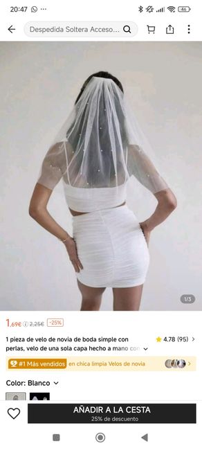 Velo en vestido sin cola para ceremonia civil 4