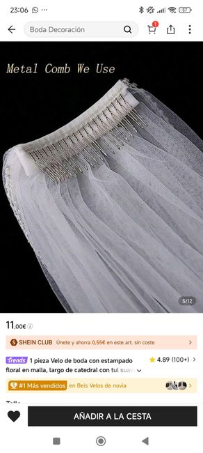 Velo en vestido sin cola para ceremonia civil 3