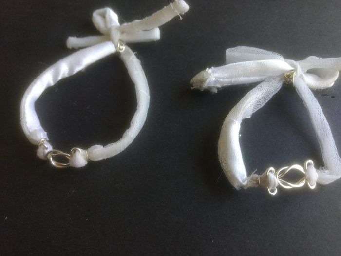 Pulseras con tela del vestido!! - 2