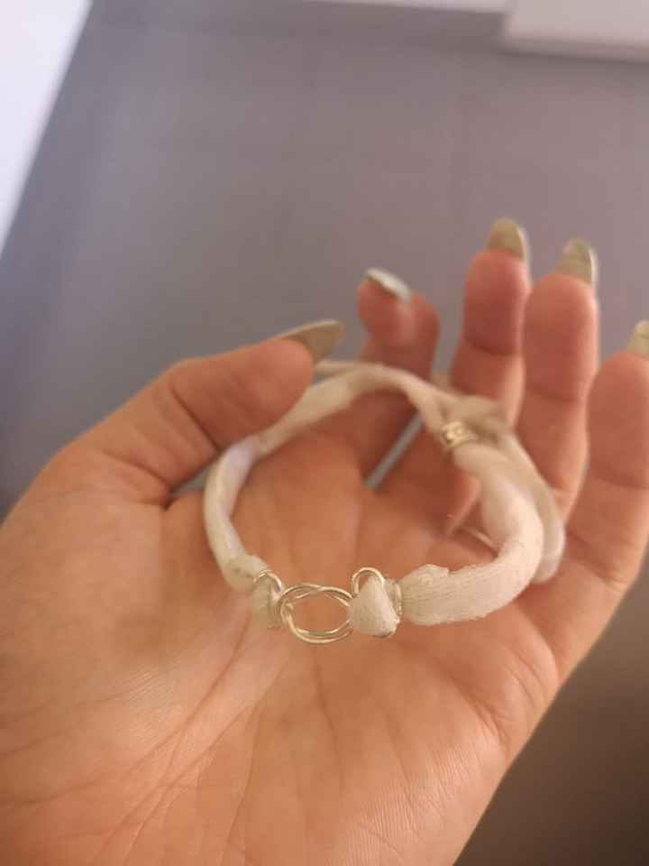 Pulseras con tela del vestido!! - 3