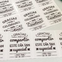 Pegatinas para vela con frase y nombres