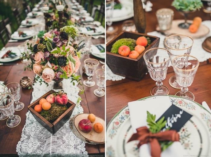 decoración mesa boho