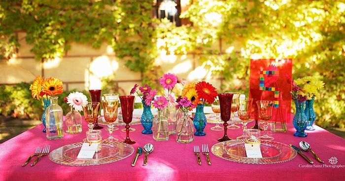 decoración mesa boho