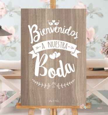 Carteles de madera para bodas