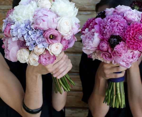 ramo peonias con hortensias