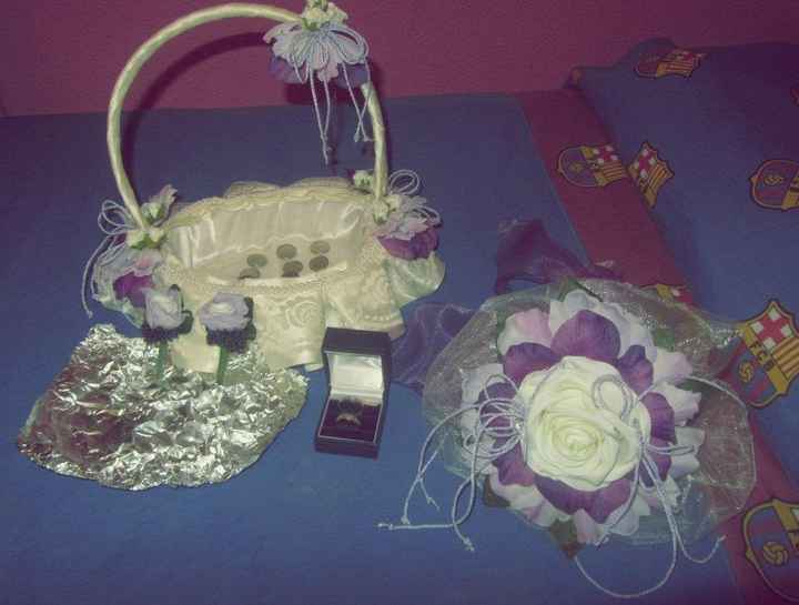 Cesta arras, flor alianzas y prendidos