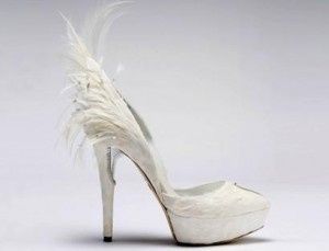 Zapatos con plumas