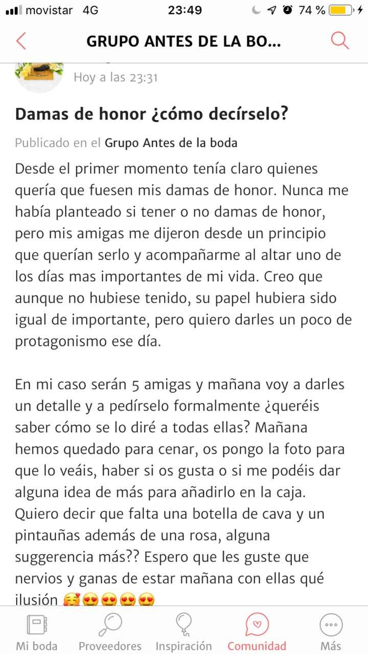 Damas de honor ¿ cómo decírselo? - 1