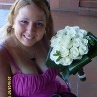 aqui con el ramo de la novia