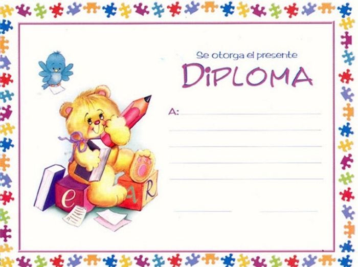 DIPLOMA PARA NIÑO