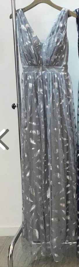 Vestido gris y plateado - 2