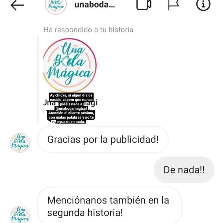 Atención al cliente Una Boda Mágica. - 1