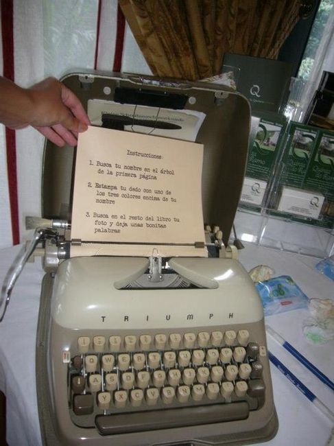 Las instrucciones para el libro de firmas