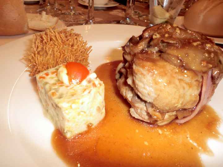 Milhoja de solomillo ibérico al oporto