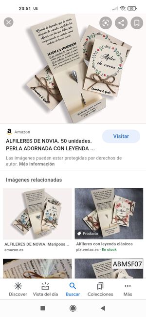 Tarjeta para alfiler de novia - 1