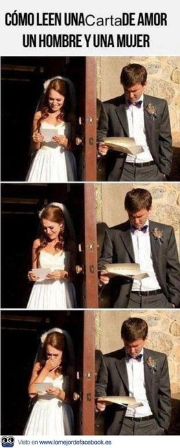 Novio y novia leyendo una carta de amor