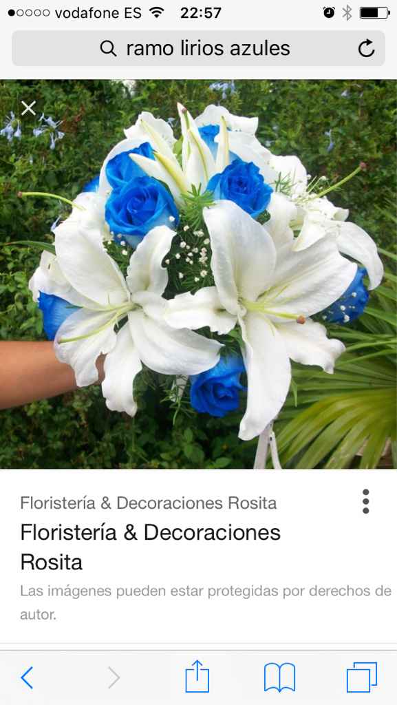 Pendientes azules y ramo. ¿qué flores y qué color? - 1