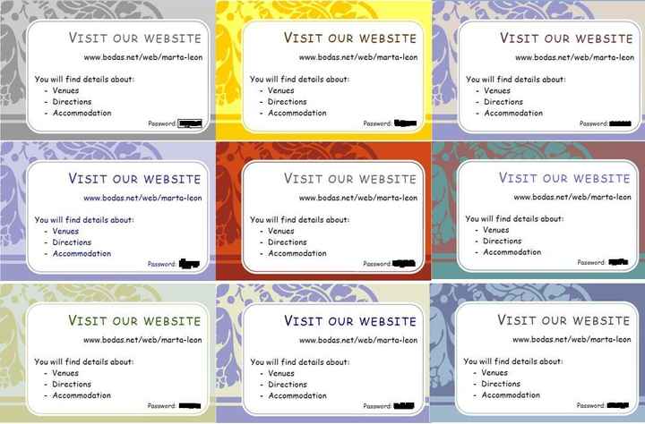 Tarjetas para invitados