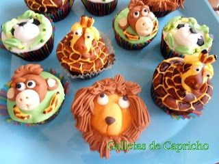 Cupcakes de animales de la selva