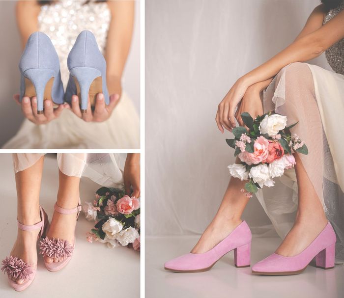 Para la novia, ¿zapatos azul bebé o rosa palo? 1