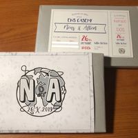 Chocolatinas con invitación y envoltorio