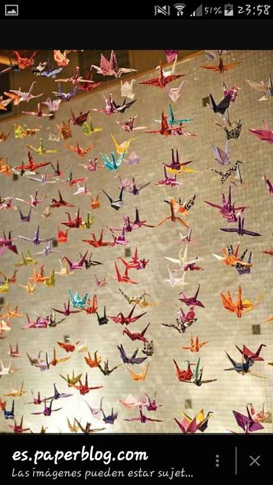 Cortinas  de grullas  de papel - 1