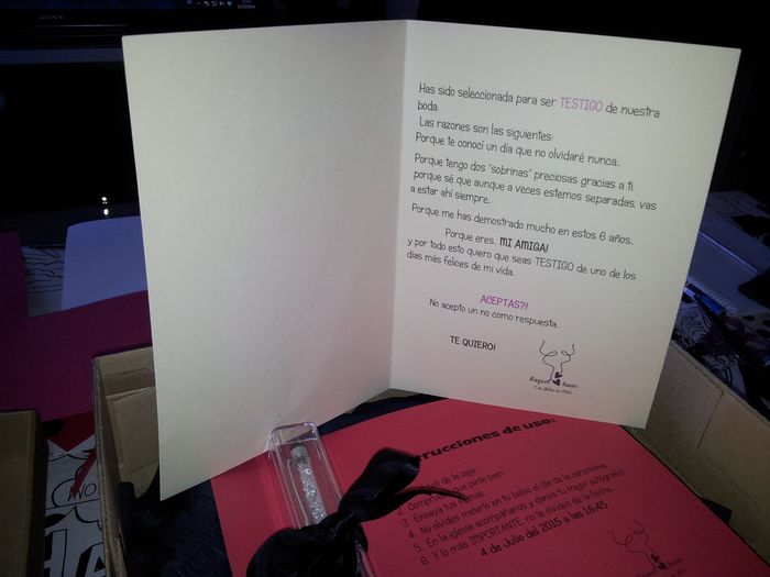 tarjeta testigo