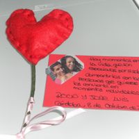 Corazones + nota de agredecimiento