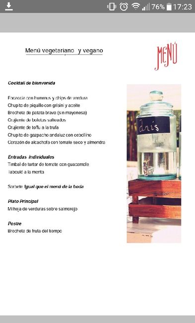 Menú vegetariano, vegano - 1