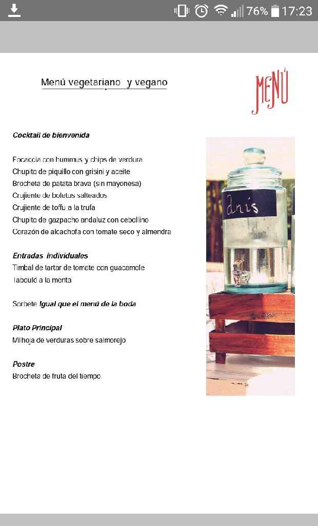 Menú vegetariano, vegano - 1