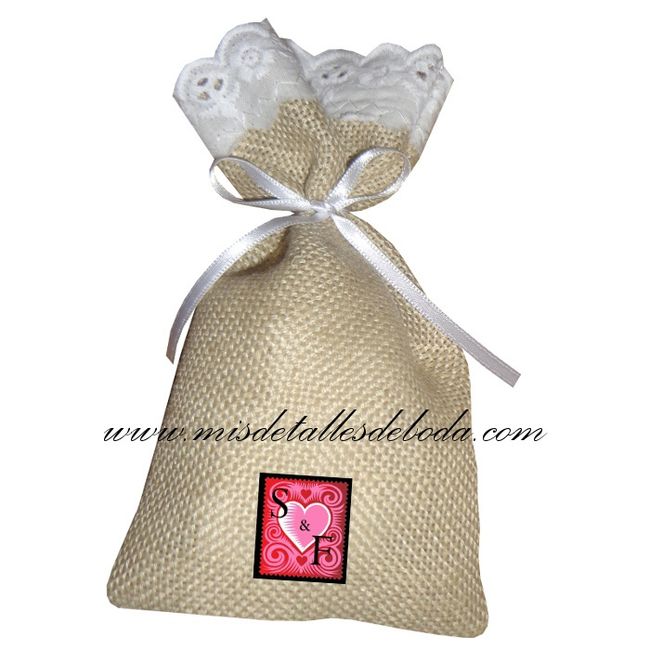 bosita de yute logo personalizado