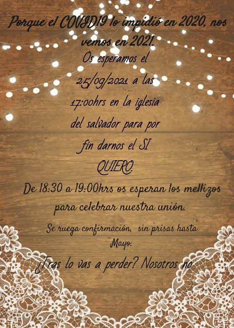 Invitaciones de las que aplazamos. 2