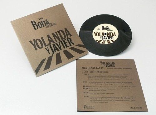 invitación disco vinilo