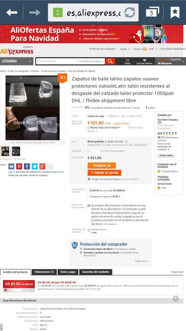 Pedido cubretacones a 0,75€  - 1