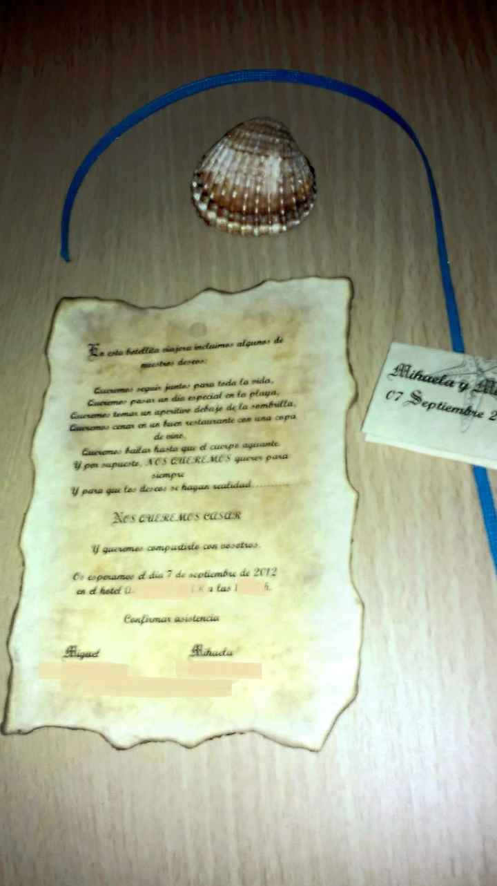 Invitación boda playa 