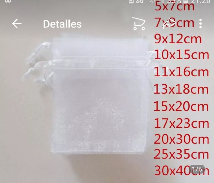 Medida bolsas de organza 1