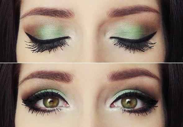maquillaje en tonos verde