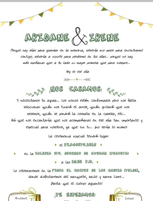 Poema en las invitaciones - 1