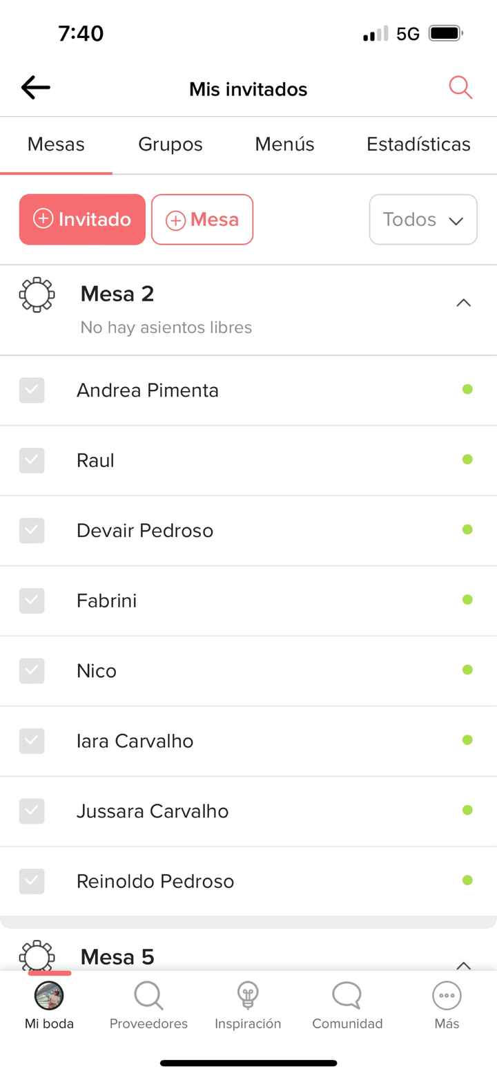 Organizar mesas - 2