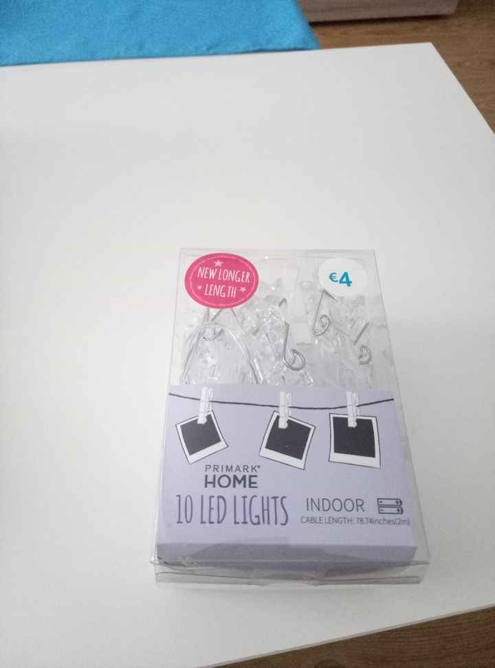 Guirnalda LED y pinzas (con 10 pinzas/LED 4€)
