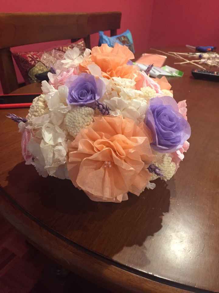Mi ramo de novia diy de papel y preservadas - 1