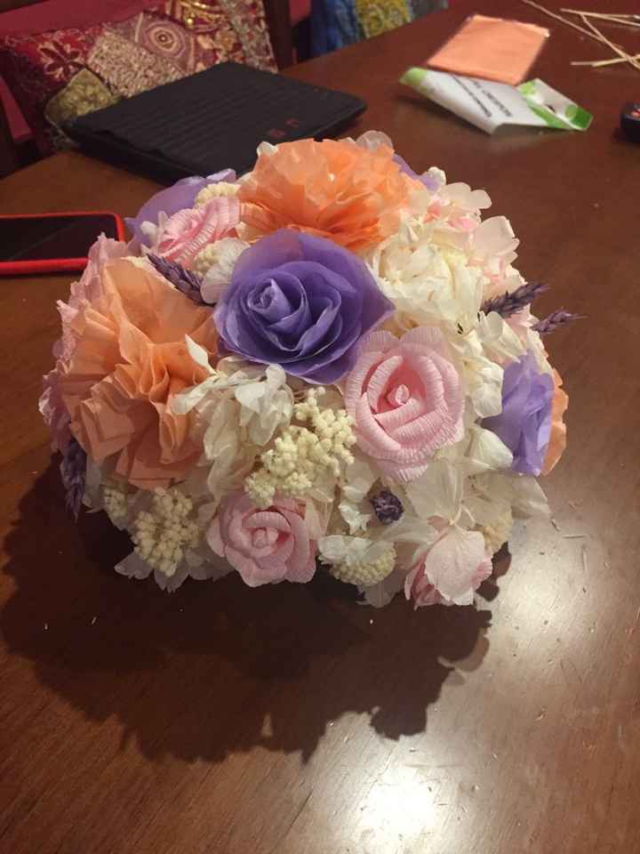 Mi ramo de novia diy de papel y preservadas - 3