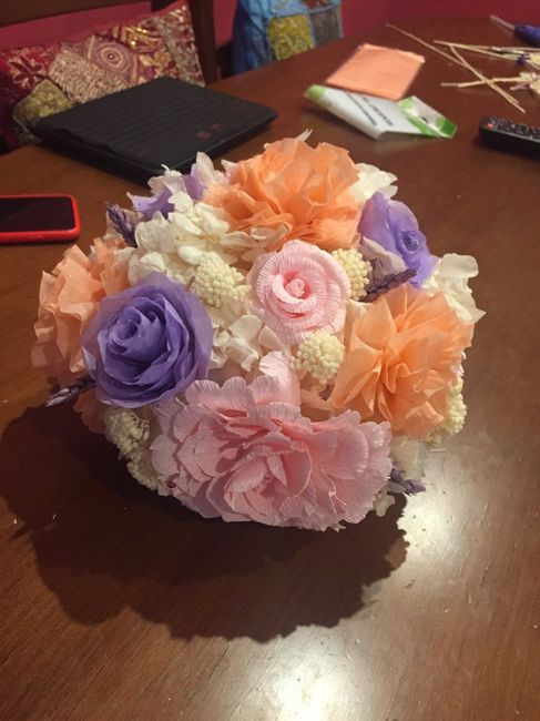 Mi ramo de novia diy de papel y preservadas - 2