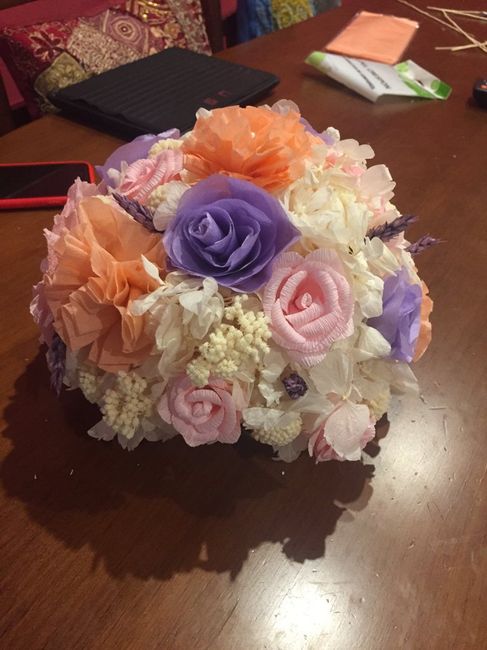 Mi ramo de novia diy de papel y preservadas - 3