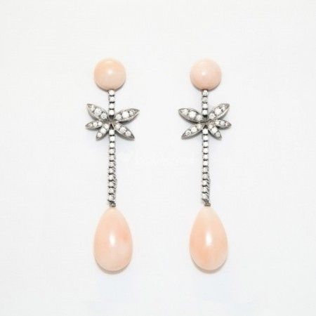 pendientes coral rosa