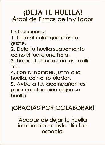 Instrucciones para Árbol de Huellas de Invitados