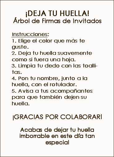 Instrucciones para Árbol de Huellas de Invitados
