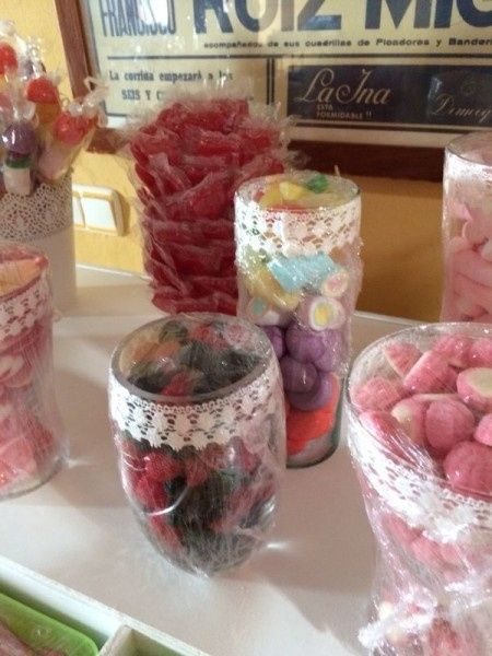 jarrones del candy bar