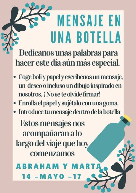 Cartel mensaje en botella
