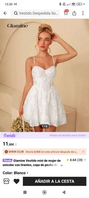 Vestido corto y blanco para la barra libre 1
